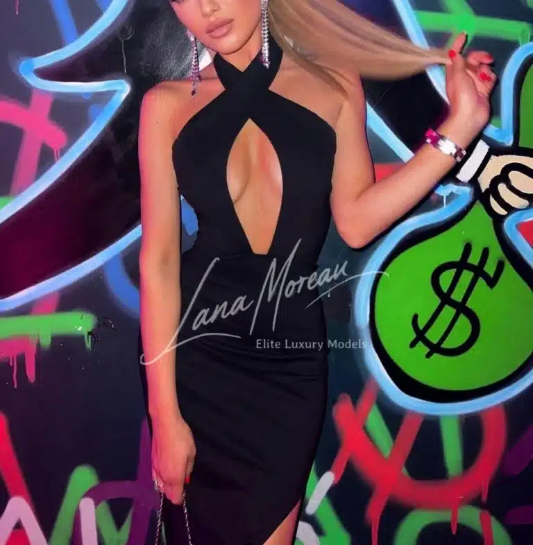 Luxury VIP Dubai escort in nightlife outfit