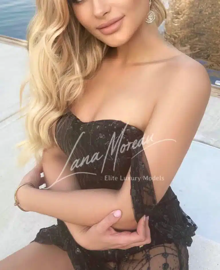 Luxury escort close-up lace dress