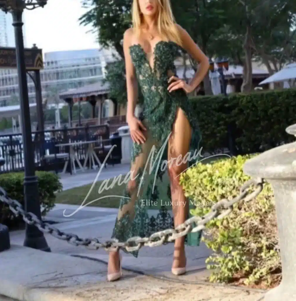 VIP escort in a noble evening dress