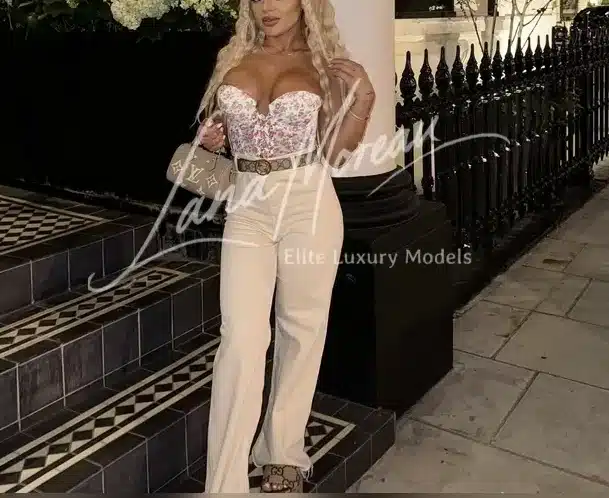 Glamorous Escort Model on City Street