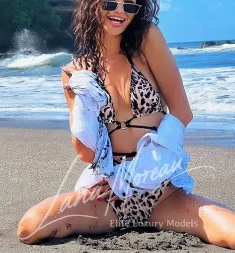 Smiling Russian Escort Linda on Bangkok beach