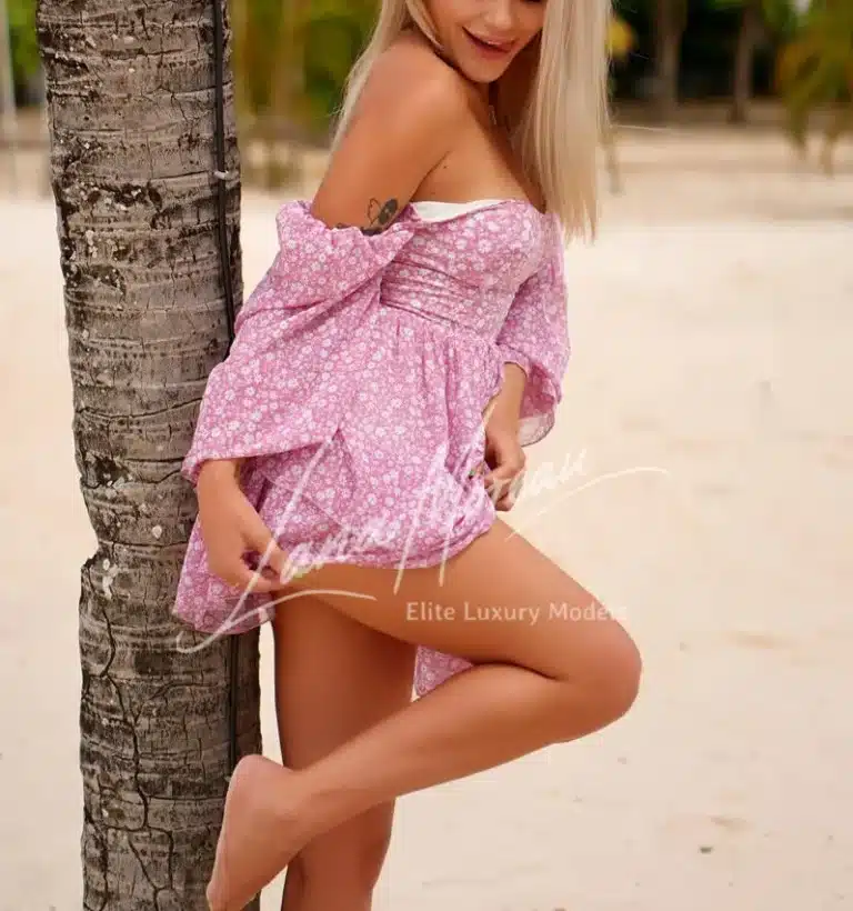 Luxury companion Dubai in floral dress