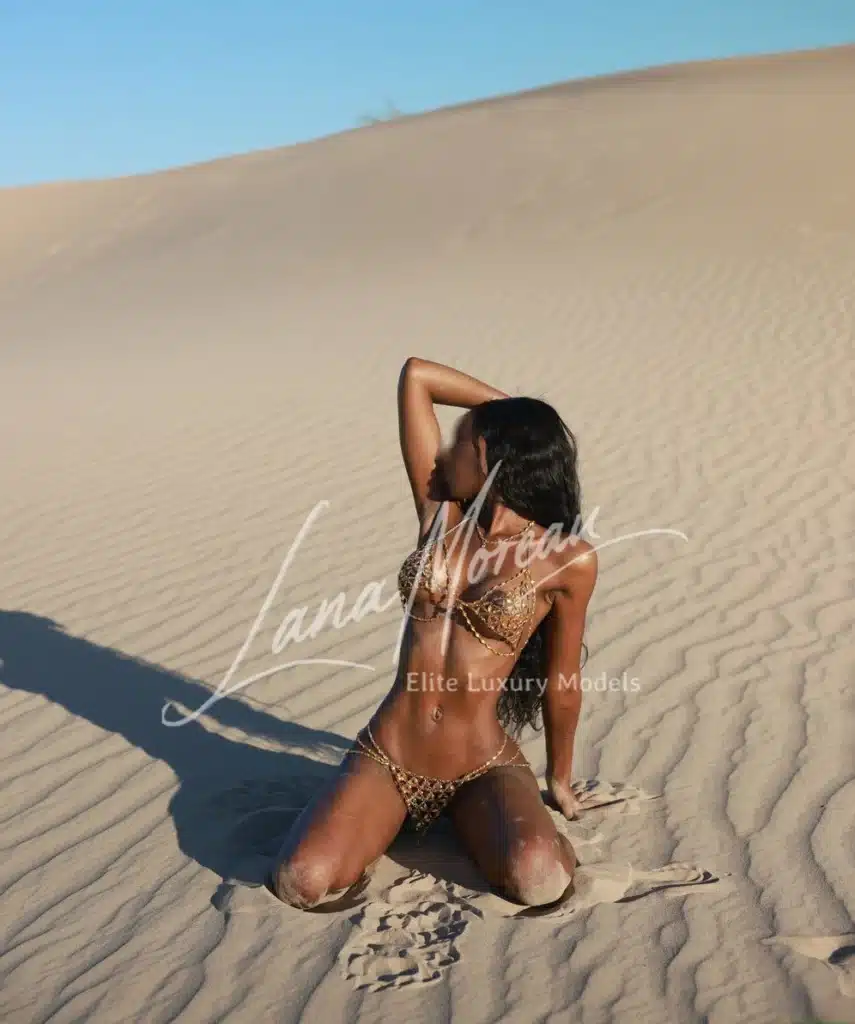 Seductive pose in desert sun
